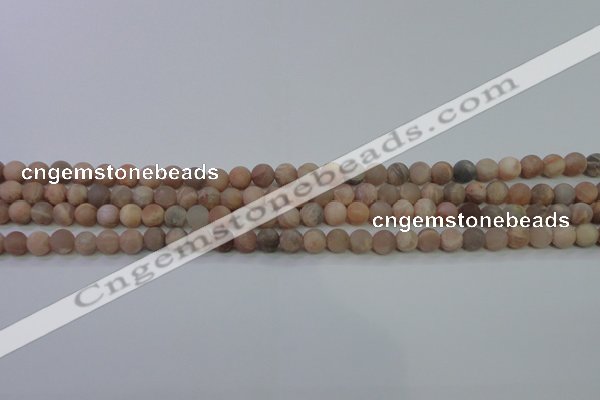 CMS601 15.5 inches 6mm round matte natural moonstone beads