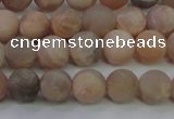 CMS603 15.5 inches 10mm round matte natural moonstone beads