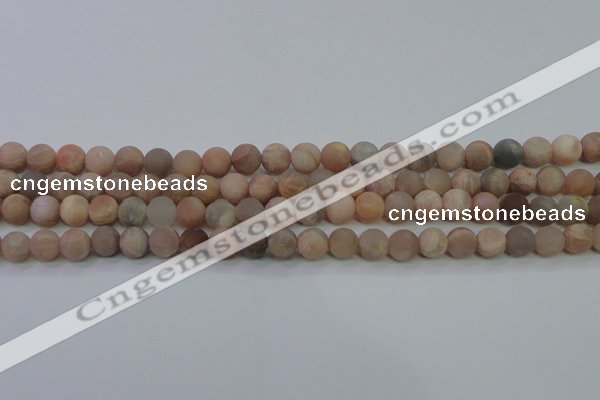 CMS603 15.5 inches 10mm round matte natural moonstone beads