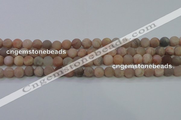 CMS604 15.5 inches 12mm round matte natural moonstone beads