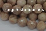 CMS61 15.5 inches 12mm faceted round moonstone gemstone beads