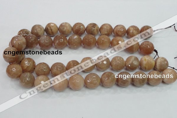 CMS64 15.5 inches 18mm faceted round moonstone gemstone beads