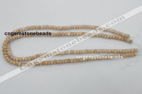 CMS66 15.5 inches 4*6mm faceted rondelle moonstone gemstone beads