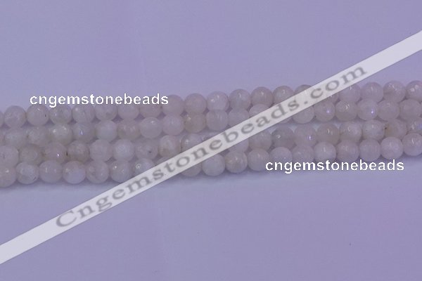 CMS662 15.5 inches 8mm faceted round white moonstone beads