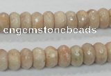 CMS67 15.5 inches 5*10mm faceted rondelle moonstone gemstone beads