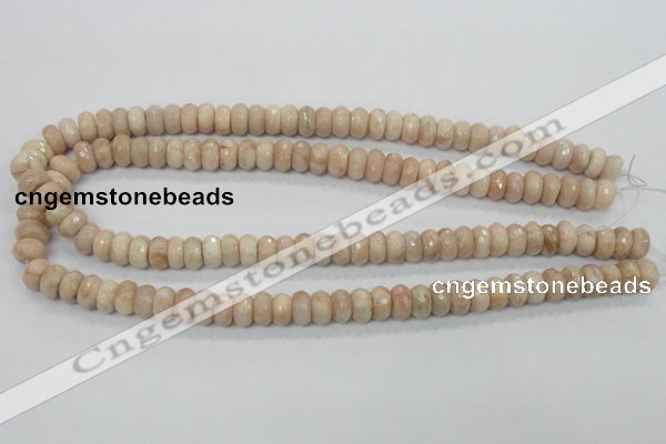 CMS67 15.5 inches 5*10mm faceted rondelle moonstone gemstone beads