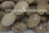 CMS71 15.5 inches 14*18mm faceted rice moonstone gemstone beads