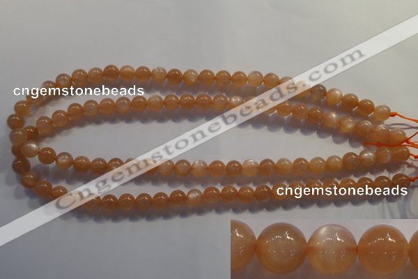 CMS732 15.5 inches 8mm round A grade natural peach moonstone beads