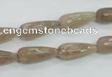 CMS74 15.5 inches 8*20mm faceted teardrop moonstone gemstone beads