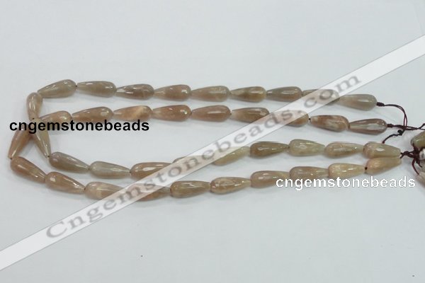 CMS74 15.5 inches 8*20mm faceted teardrop moonstone gemstone beads