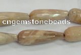 CMS76 15.5 inches 10*30mm faceted teardrop moonstone gemstone beads