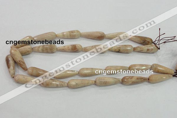 CMS76 15.5 inches 10*30mm faceted teardrop moonstone gemstone beads