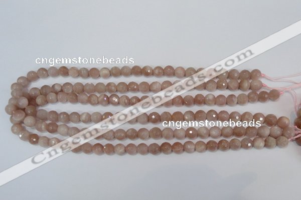 CMS764 15.5 inches 8mm faceted round natural moonstone beads