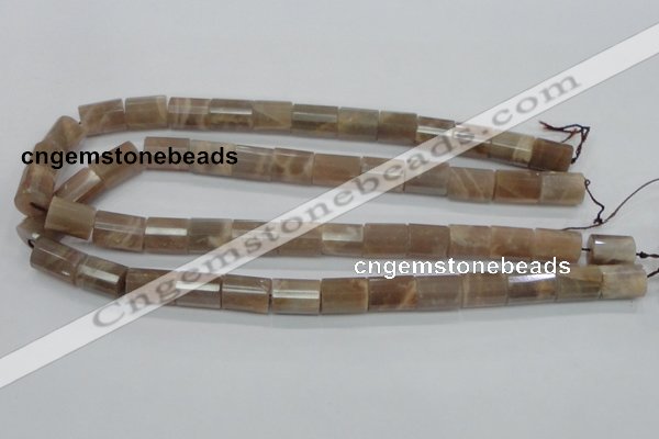 CMS77 15.5 inches 10*14mm faceted column moonstone gemstone beads