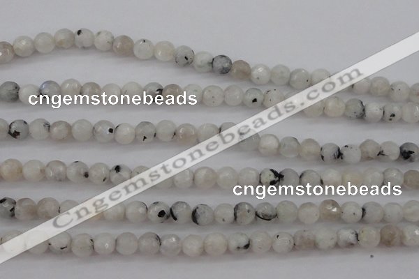 CMS801 15.5 inches 6mm faceted round white moonstone beads