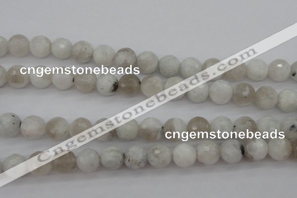 CMS803 15.5 inches 10mm faceted round white moonstone beads