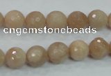 CMS84 15.5 inches 10mm faceted round moonstone gemstone beads