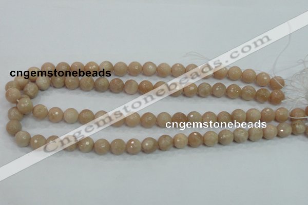 CMS84 15.5 inches 10mm faceted round moonstone gemstone beads