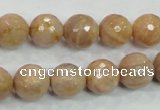 CMS85 15.5 inches 12mm faceted round moonstone gemstone beads