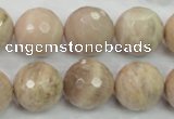 CMS86 15.5 inches 18mm faceted round moonstone gemstone beads