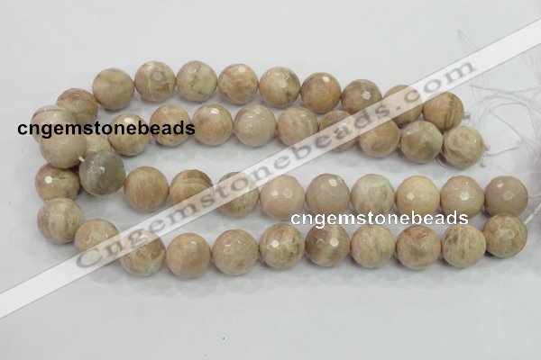 CMS86 15.5 inches 18mm faceted round moonstone gemstone beads