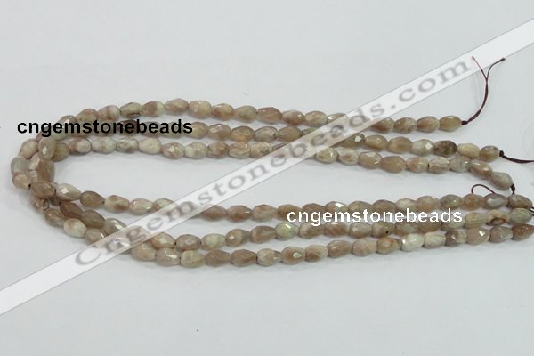 CMS87 15.5 inches 6*9mm faceted teardrop moonstone gemstone beads