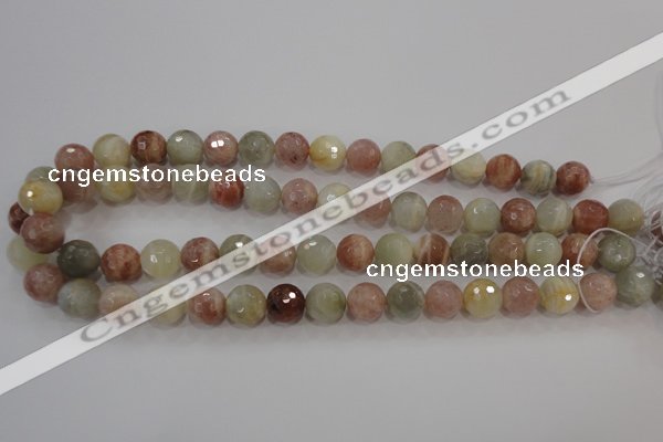 CMS872 15.5 inches 10mm faceted round moonstone gemstone beads