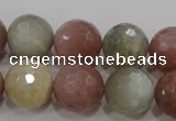 CMS874 15.5 inches 14mm faceted round moonstone gemstone beads