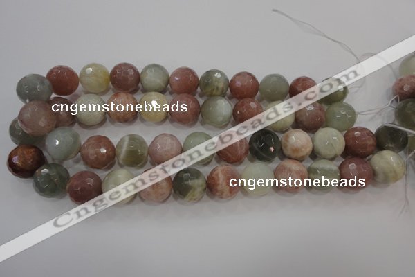 CMS876 15.5 inches 18mm faceted round moonstone gemstone beads