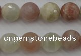 CMS882 15.5 inches 14mm faceted round moonstone gemstone beads