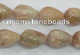 CMS91 15.5 inches 13*18mm faceted teardrop moonstone gemstone beads