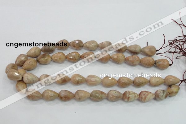 CMS91 15.5 inches 13*18mm faceted teardrop moonstone gemstone beads