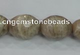 CMS94 15.5 inches 15*20mm faceted rice moonstone gemstone beads