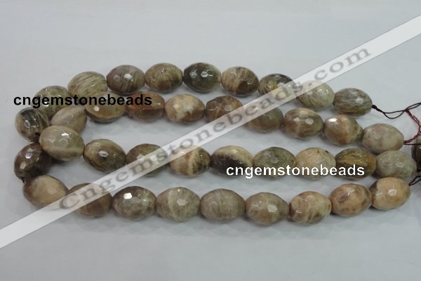 CMS94 15.5 inches 15*20mm faceted rice moonstone gemstone beads