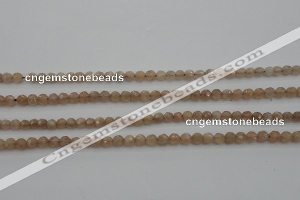 CMS940 15.5 inches 4mm faceted round A grade moonstone gemstone beads