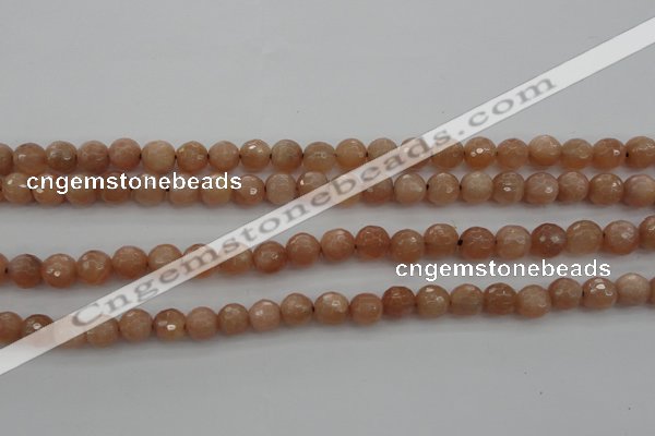 CMS941 15.5 inches 6mm faceted round A grade moonstone gemstone beads