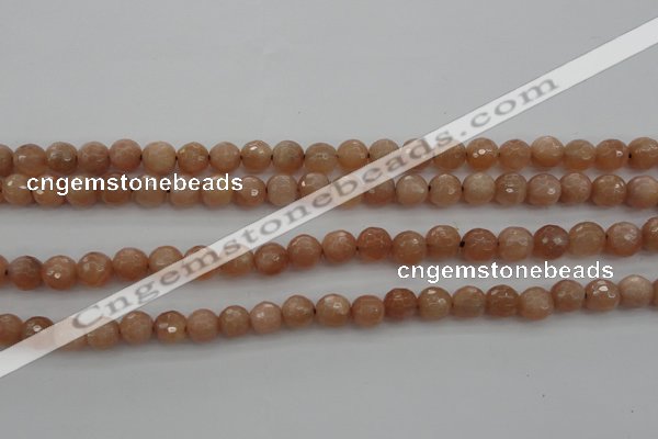 CMS941 15.5 inches 6mm faceted round A grade moonstone gemstone beads