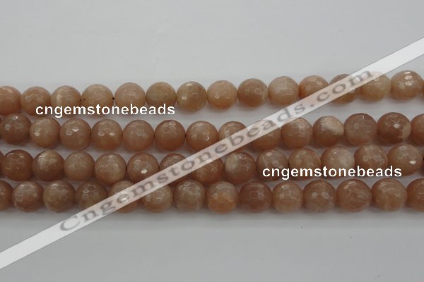 CMS943 15.5 inches 10mm faceted round A grade moonstone gemstone beads