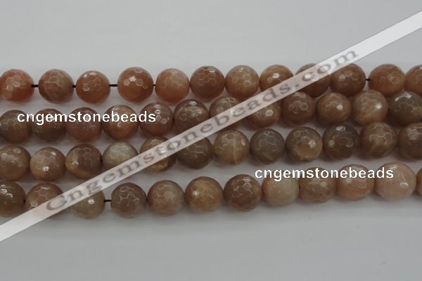 CMS944 15.5 inches 12mm faceted round A grade moonstone gemstone beads