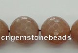 CMS946 15.5 inches 16mm faceted round A grade moonstone gemstone beads