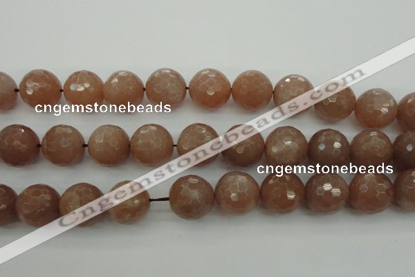 CMS946 15.5 inches 16mm faceted round A grade moonstone gemstone beads