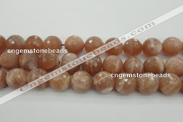 CMS947 15.5 inches 18mm faceted round A grade moonstone gemstone beads