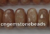 CMS953 15.5 inches 7*14mm faceted rondelle A grade moonstone beads