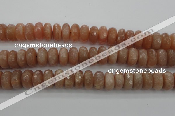 CMS953 15.5 inches 7*14mm faceted rondelle A grade moonstone beads