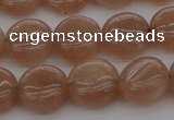 CMS956 15.5 inches 8mm flat round A grade moonstone beads