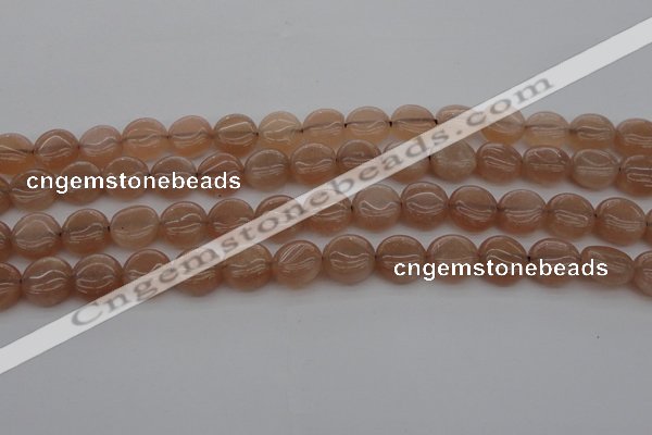 CMS956 15.5 inches 8mm flat round A grade moonstone beads