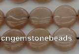 CMS957 15.5 inches 10mm flat round A grade moonstone beads