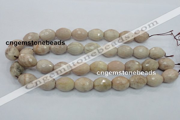 CMS97 15.5 inches 15*20mm faceted rice moonstone gemstone beads