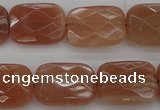 CMS972 15.5 inches 12*16mm faceted rectangle A grade moonstone beads