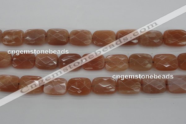 CMS973 15.5 inches 13*18mm faceted rectangle A grade moonstone beads